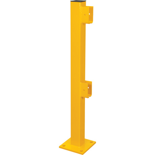 End Post for Light-Duty Guard Rails, Steel, 42" H, Safety Yellow Meunier Outillage Industriel