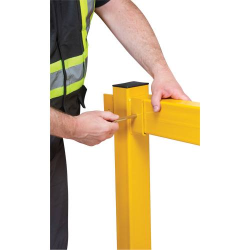 End Post for Light-Duty Guard Rails, Steel, 42" H, Safety Yellow Meunier Outillage Industriel