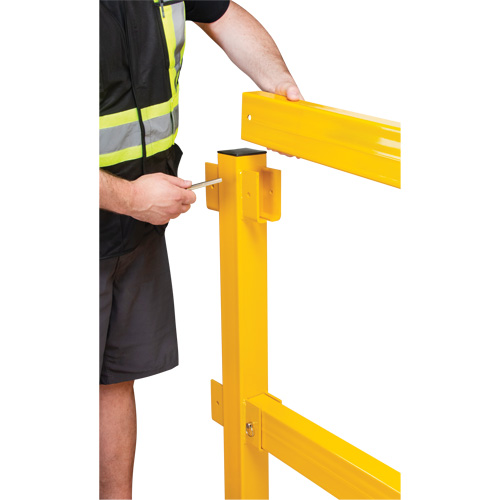 End Post for Light-Duty Guard Rails, Steel, 42" H, Safety Yellow Meunier Outillage Industriel