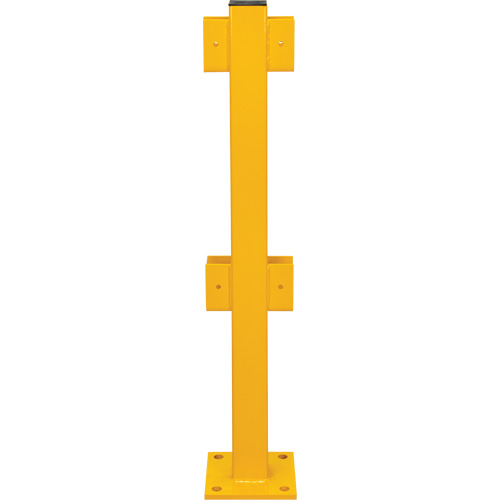 Poteau en ligne pour garde-corps l&eacute;gers, Acier, 42" h, Jaune s&eacute;curit&eacute; OSHA Meunier Outillage Industriel