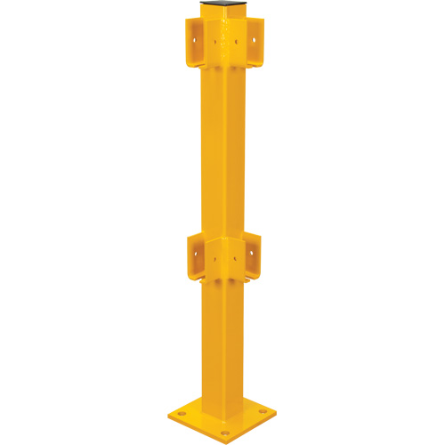 Corner Post for Light-Duty Guard Rails, Steel, 42" H, Safety Yellow Meunier Outillage Industriel