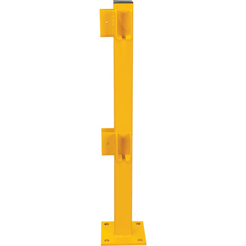 Corner Post for Light-Duty Guard Rails, Steel, 42" H, Safety Yellow Meunier Outillage Industriel