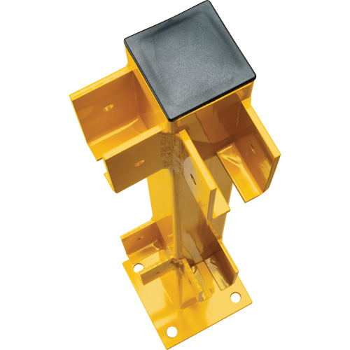 Corner Post for Light-Duty Guard Rails, Steel, 42" H, Safety Yellow Meunier Outillage Industriel