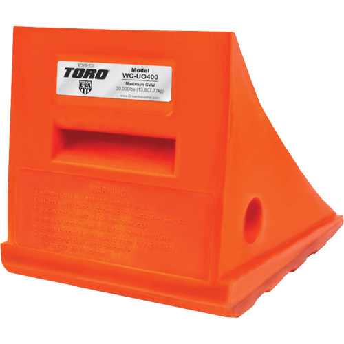 15 Ton General Purpose Wheel Chock, Urethane, Orange Meunier Outillage Industriel