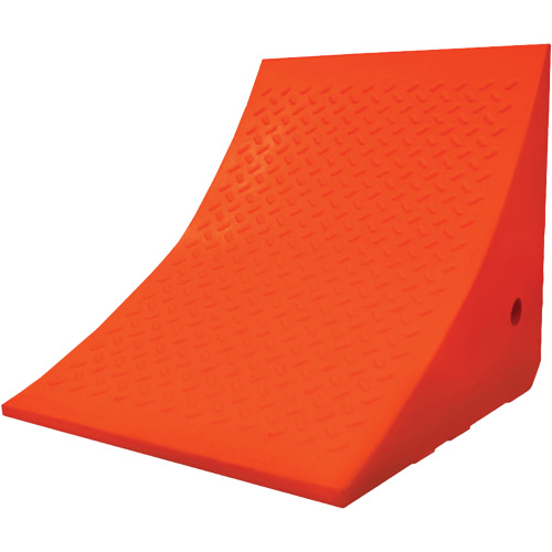 Cale-roue pour &eacute;quipement lourd de 70 tonnes, Ur&eacute;thane, Orange Meunier Outillage Industriel