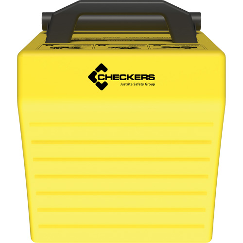 Cale de roue ultra-robuste pour l'exploitation mini&egrave;re Checkers Safety, PEHD, Jaune, 14-1/2" la x 17-1/2" p x 16" h Meunier Outillage Industriel