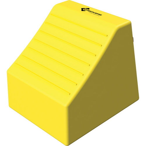 Cale de roue ultra-robuste pour l'exploitation mini&egrave;re Checkers Safety sans support, PEHD, Jaune, 14-1/2" la x 17-1/2" p x 16" h Meunier Outillage Industriel