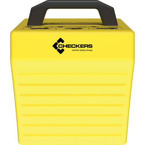 Cale de roue ultra-robuste pour l'exploitation mini&egrave;re Checkers Safety sans support, PEHD, Jaune, 14-1/2" la x 17-1/2" p x 16" h Meunier Outillage Industriel