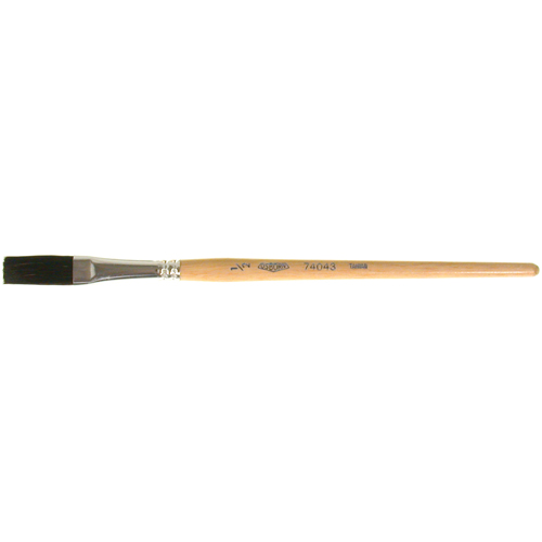 Pinceau une passe, Largeur de la brosse de 1/2", Soie de bœuf, Manche &agrave; Bois Meunier Outillage Industriel