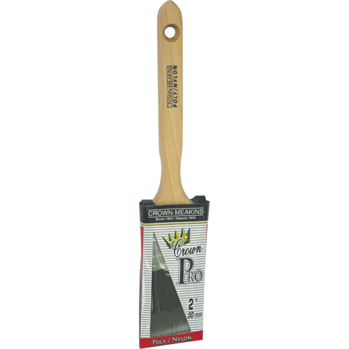 Pinceau angulaire Pro, Poly/nylon, Manche Bois, Largeur de 2" Meunier Outillage Industriel