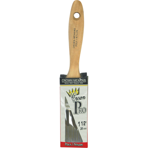 Pinceau droit Pro, Poly/nylon, Manche Bois, Largeur de 1-1/2" Meunier Outillage Industriel
