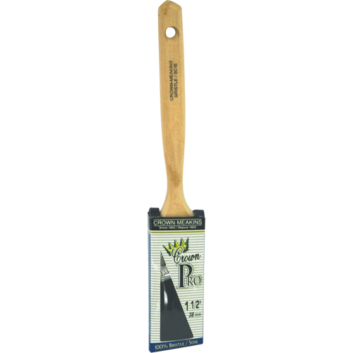 Crown Pro Straight Paint Brush, Bristle, Wood Handle, 1-1/2" Width Meunier Outillage Industriel