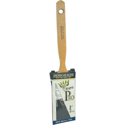 Pinceau &agrave; soies angulaires Crown Pro, Soies, Manche Bois, Largeur de 2" Meunier Outillage Industriel