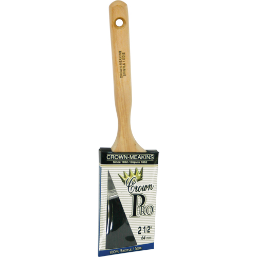 Pinceau &agrave; soies angulaires Crown Pro, Soies, Manche Bois, Largeur de 2-1/2" Meunier Outillage Industriel