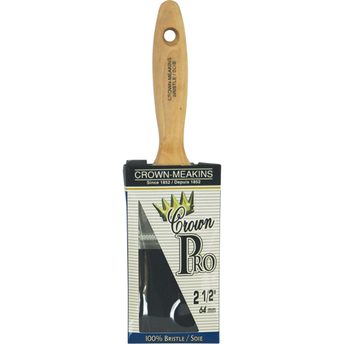 Pinceau &agrave; soies angulaires Crown Pro, Soies, Manche Bois, Largeur de 2-1/2" Meunier Outillage Industriel