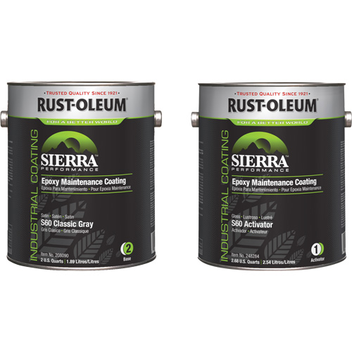 Trousse de rev&ecirc;tement dentretien &eacute;poxydique &agrave; base deau Sierra S60, Gallon, Gris Meunier Outillage Industriel
