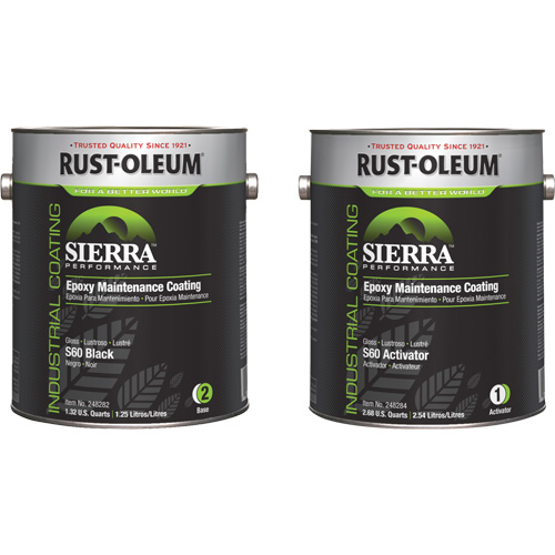 Trousse de rev&ecirc;tement dentretien &eacute;poxydique &agrave; base deau Sierra S60, Gallon, Noir Meunier Outillage Industriel