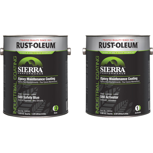 Trousse de rev&ecirc;tement dentretien &eacute;poxydique &agrave; base deau Sierra S60, Gallon, Bleu Meunier Outillage Industriel