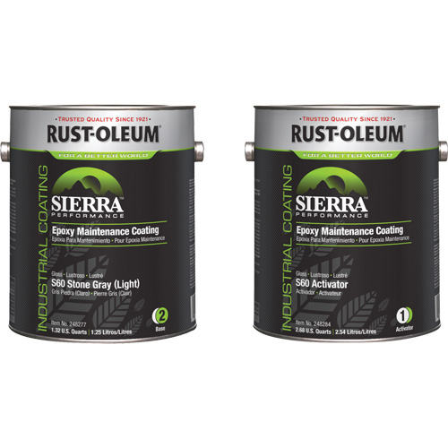 Trousse de rev&ecirc;tement dentretien &eacute;poxydique &agrave; base deau Sierra S60, Gallon, Gris Meunier Outillage Industriel