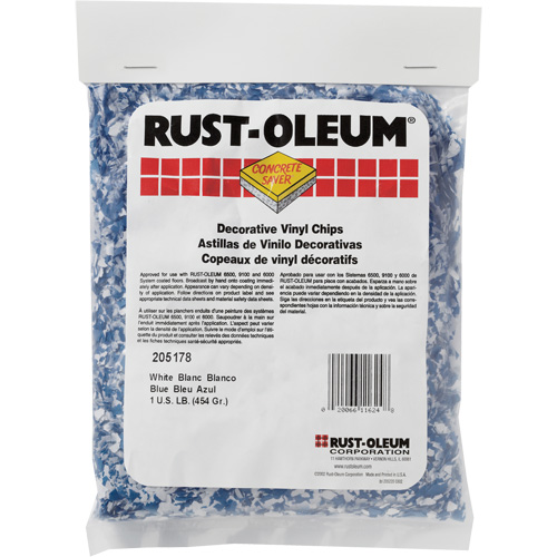 Pastilles de vinyle d&eacute;coratives Concrete Saver, 0,5 kg, Sac, Mlange bleu/blanc Meunier Outillage Industriel