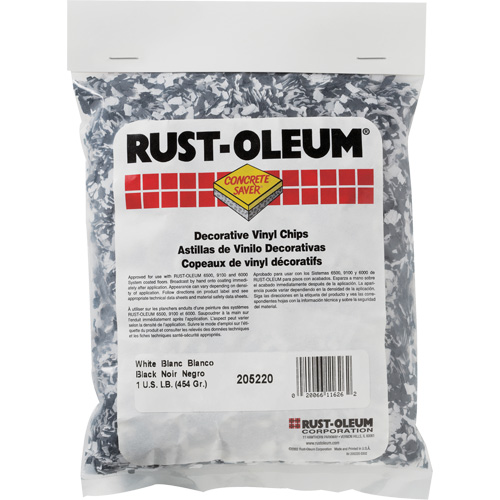 Pastilles de vinyle d&eacute;coratives Concrete Saver, 0,5 kg, Sac, M&eacute;lange noir/blanc Meunier Outillage Industriel