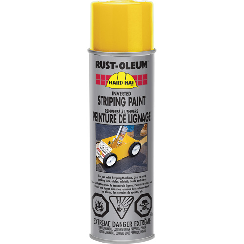 Inverted Striping Paint Spray, Yellow, Aerosol Can Meunier Outillage Industriel