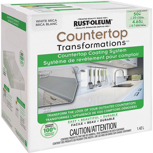 Countertop Transformations&reg; Mica Countertop Coating System, 1.42 L, Kit, White Mica Meunier Outillage Industriel