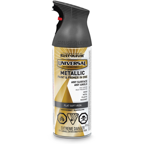 Universal&reg; Spray Paint, Soft Iron, Flat/Metallic, Aerosol Can Meunier Outillage Industriel