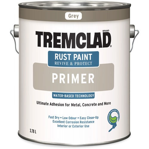 Appr&ecirc;t antirouille &agrave; base d'eau Tremclad, 3,78 L, Gallon, Gris Meunier Outillage Industriel