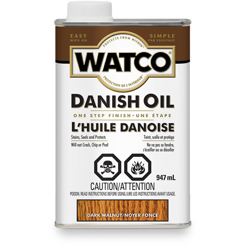 Watco&reg; Danish Oil, 947 ml, Dark Walnut, Transparent Meunier Outillage Industriel