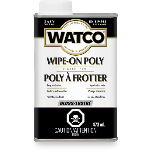 Teinture &agrave; essuyage en poly Watco, 473 ml, Transparent, Brillant Meunier Outillage Industriel