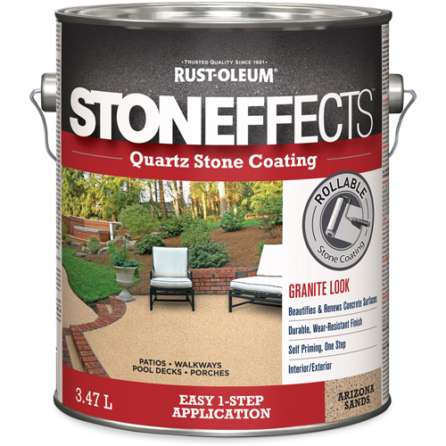 Rev&ecirc;tement &agrave; base de pierre de quartz Stoneffects, 3,78 L, &agrave; l'eau, Textur&eacute;, Beige Meunier Outillage Industriel