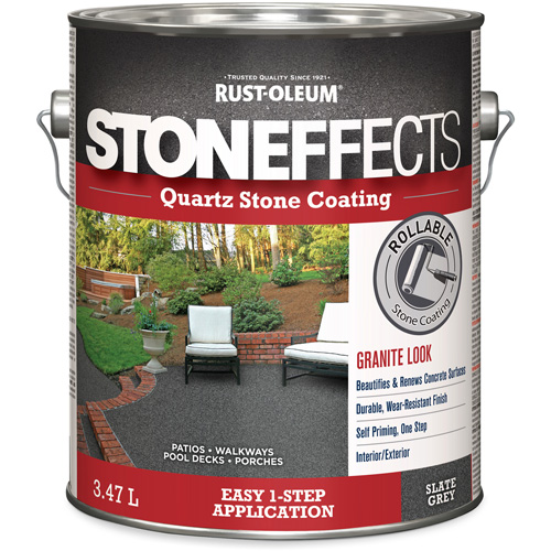 Rev&ecirc;tement &agrave; base de pierre de quartz Stoneffects, 3,78 L, &agrave; l'eau, Textur&eacute;, Gris Meunier Outillage Industriel