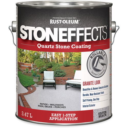 Rev&ecirc;tement &agrave; base de pierre de quartz Stoneffects, 3,78 L, &agrave; l'eau, Textur&eacute;, Gris Meunier Outillage Industriel