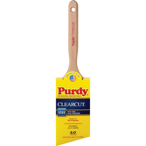 Clearcut&reg; Glide Paint Brush, Poly/Nylon, Wood Handle, 3" Width Meunier Outillage Industriel