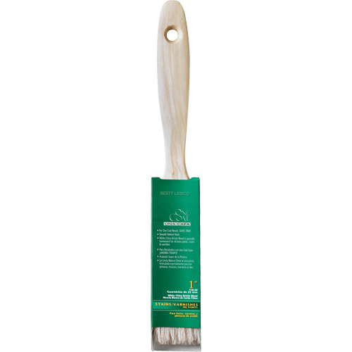 Pinceau pour murs et moulures One Coat, Soie blanche, Manche Bois, Largeur de 1" Meunier Outillage Industriel