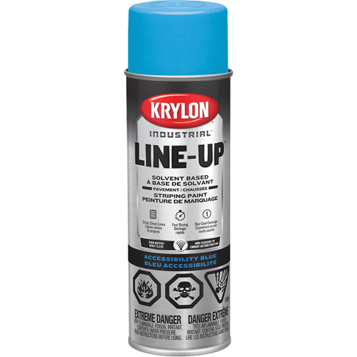 Industrial LINE-UP Solvent-Based Pavement Striping Aerosol Paint, Blue, 18 oz., Aerosol Can Meunier Outillage Industriel