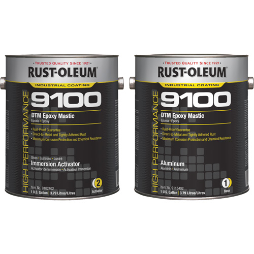Ensemble de base et d'activateur pour mastic &eacute;poxy DTM du syst&egrave;me 9100, Aluminium, Gallon Meunier Outillage Industriel