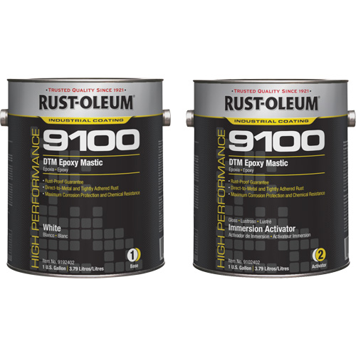 Ensemble de base et d'activateur pour mastic &eacute;poxy DTM du syst&egrave;me 9100, Blanc, Gallon Meunier Outillage Industriel