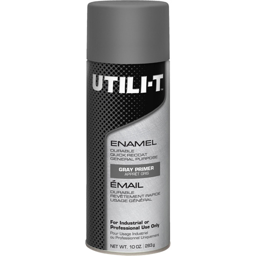 UTILI-T General Purpose Enamel Spray Paint, Grey Primer, 10 oz./283 g, Aerosol Can Meunier Outillage Industriel