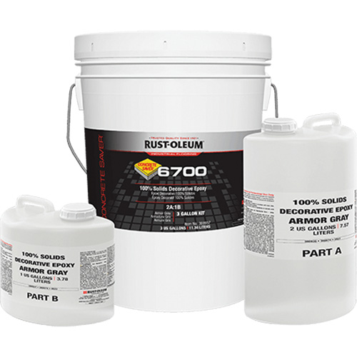 &eacute;poxy d&eacute;coratif 100 % de solides 6700, 3 gal., &eacute;poxy, Tr&egrave;s brillant, Gris Meunier Outillage Industriel