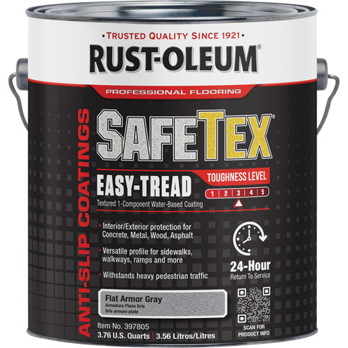 Rev&ecirc;tement d'acrylique SafeTex Easy-Tread, 1 gal., &agrave; l'eau, Fini mat profond/Textur&eacute;, Gris Meunier Outillage Industriel