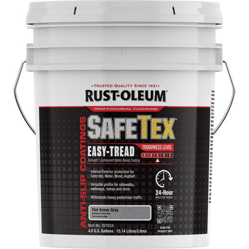 Rev&ecirc;tement d'acrylique SafeTex Easy-Tread, 4 gal., &agrave; l'eau, Fini mat profond/Textur&eacute;, Gris Meunier Outillage Industriel