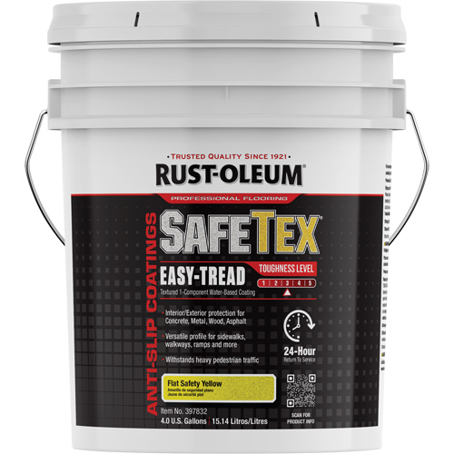 Rev&ecirc;tement d'acrylique SafeTex Easy-Tread, 4 gal., &agrave; l'eau, Fini mat profond/Textur&eacute;, Jaune Meunier Outillage Industriel