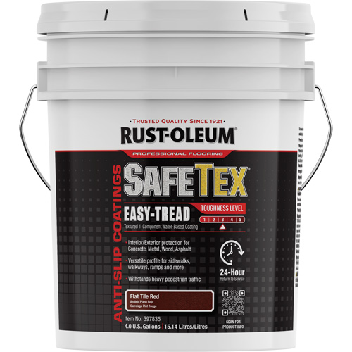 Rev&ecirc;tement d'acrylique SafeTex Easy-Tread, 4 gal., &agrave; l'eau, Fini mat profond/Textur&eacute;, Rouge Meunier Outillage Industriel