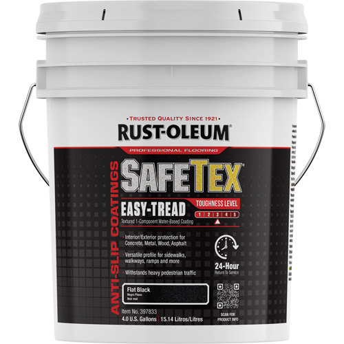 Rev&ecirc;tement d'acrylique SafeTex Easy-Tread, 4 gal., &agrave; l'eau, Fini mat profond/Textur&eacute;, Noir Meunier Outillage Industriel