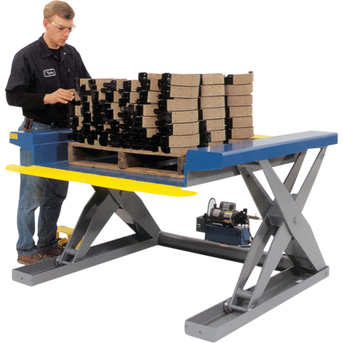 Hydraulic Floor-Height Scissor Lift Tables, Steel, 2000 lbs. Capacity Meunier Outillage Industriel