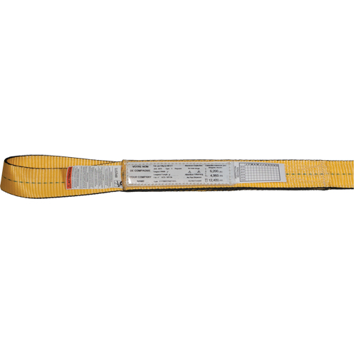 Nylon Slings, Single Ply, Double Eye, Type 3, 4" W x 3' L, 6200 lbs. Vertical Load Limit Meunier Outillage Industriel