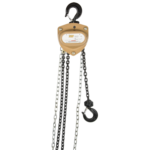 Heavy-Duty Gold Series Chain Hoist, 15' Lift, 2000 lbs. (1 tons) Capacity, Alloy Steel Chain Meunier Outillage Industriel