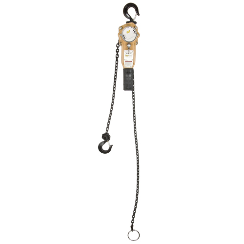 Heavy Duty Gold Series Lever Chain Hoist, 5' Lift, 1000 lbs. (0.5 tons) Capacity, Alloy Steel Chain Meunier Outillage Industriel